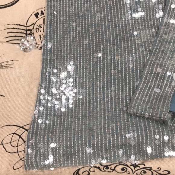 Sally LaPointe Sequin Viscose Belted WraP Skirt - Picture 9 of 10